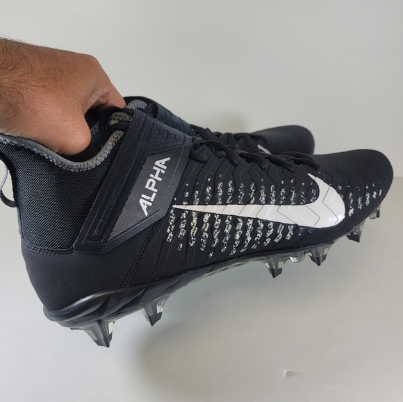 Nike Alpha Menace Pro 2 Mid Black/White Football Cleat Mens Sizs AQ3209 002 - Picture 5 of 10